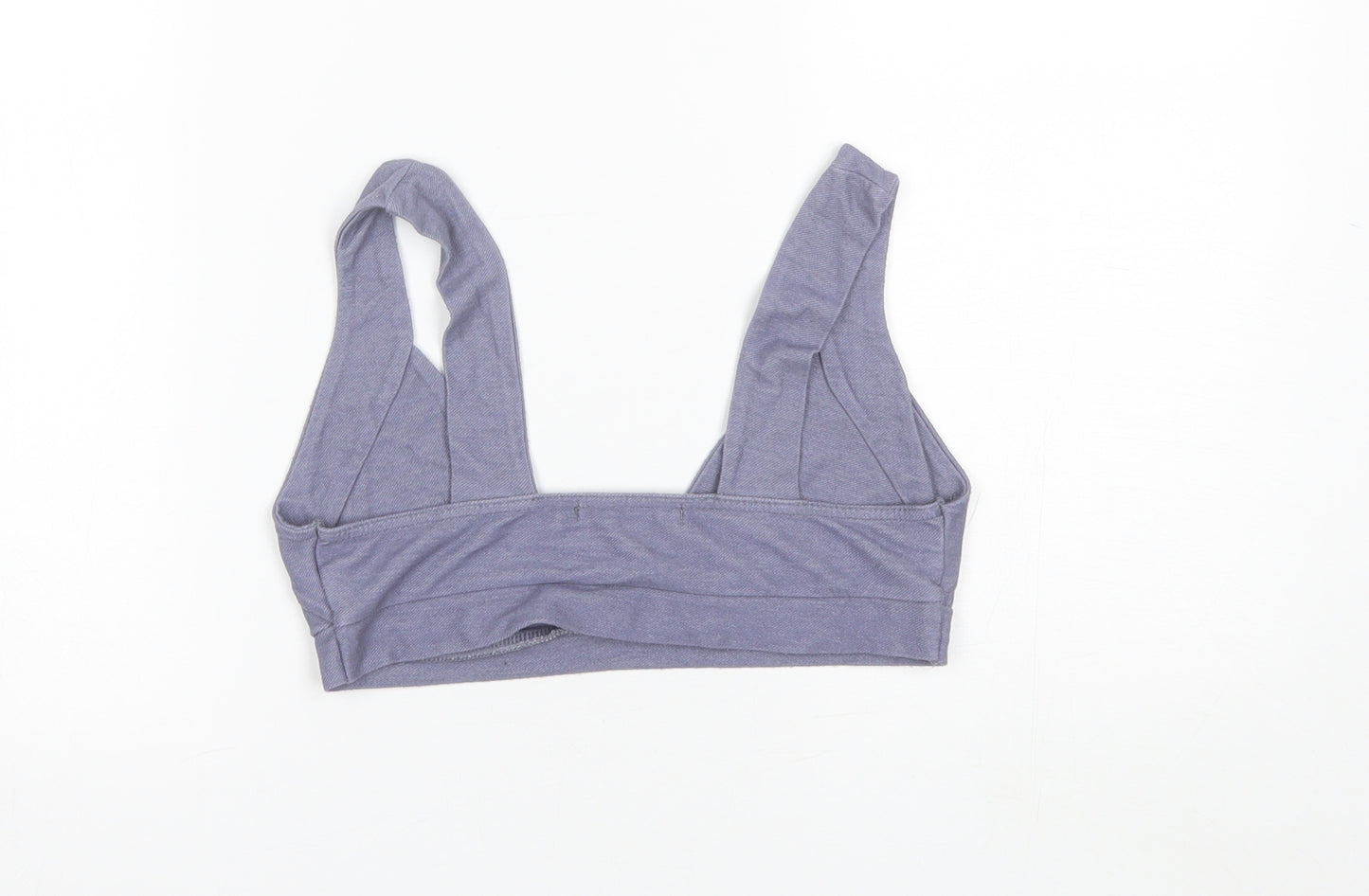 Boohoo Womens Blue  Polyester Cropped Tank Size 8 V-Neck
