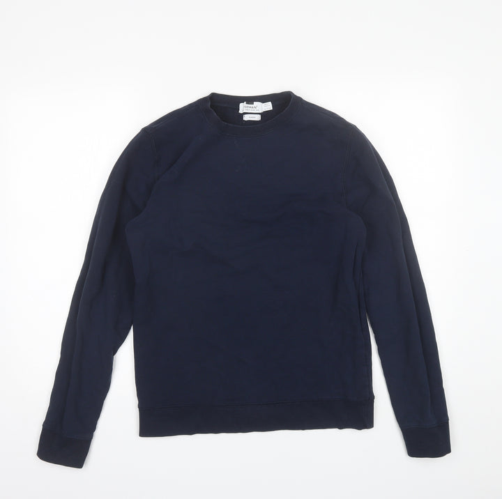 Topman Mens Blue Round Neck Cotton Pullover Jumper Size S