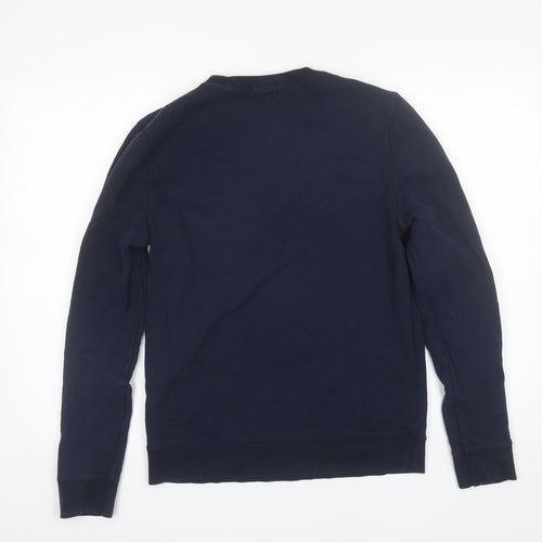 Topman Mens Blue Round Neck  Cotton Pullover Jumper Size S