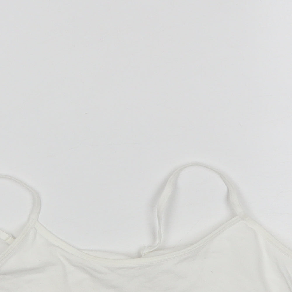 Love to Lounge Womens White Solid Polyamide Top Pyjama Top Size S   - cropped