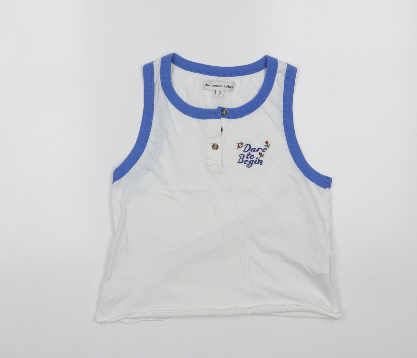 Abercrombie & Fitch Womens White  Cotton Basic Tank Size S Round Neck