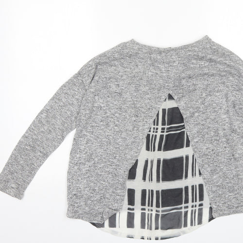 River Island Girls Grey Round Neck  Polyester Pullover Jumper Size 11-12 Years
