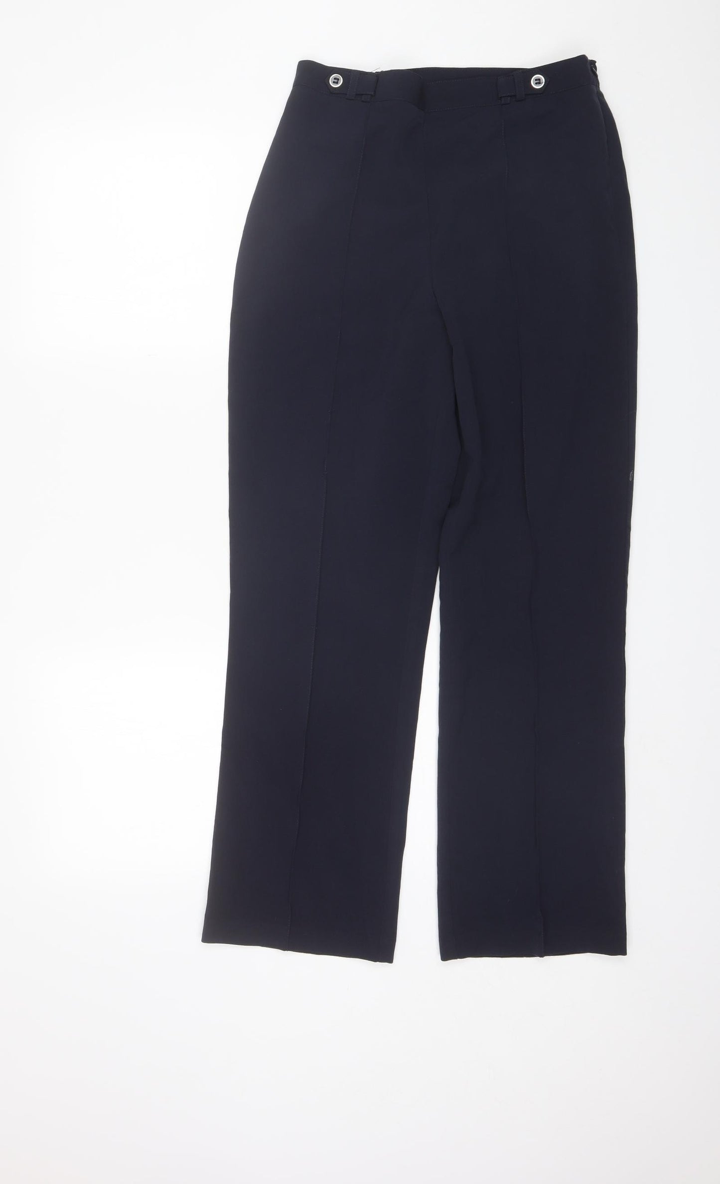BM Womens Blue  Polyester Dress Pants Trousers Size 12 L28 in Regular