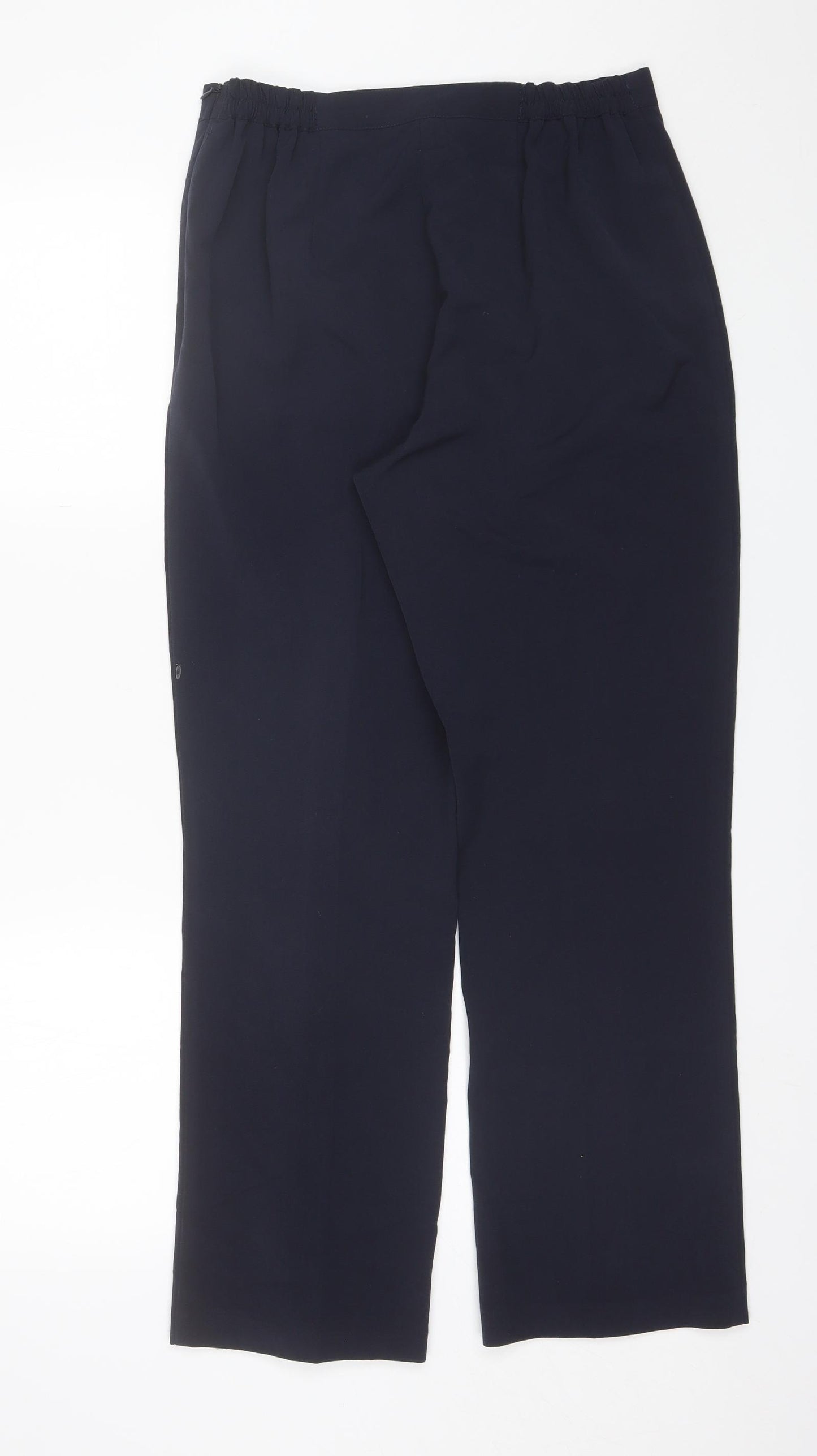 BM Womens Blue  Polyester Dress Pants Trousers Size 12 L28 in Regular