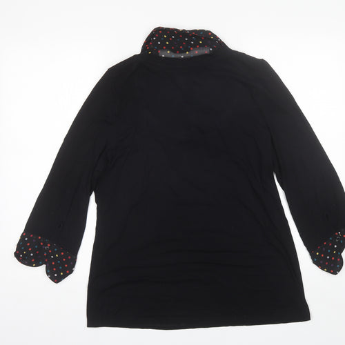 Marks and Spencer Womens Black  Viscose Basic Blouse Size 16 Collared