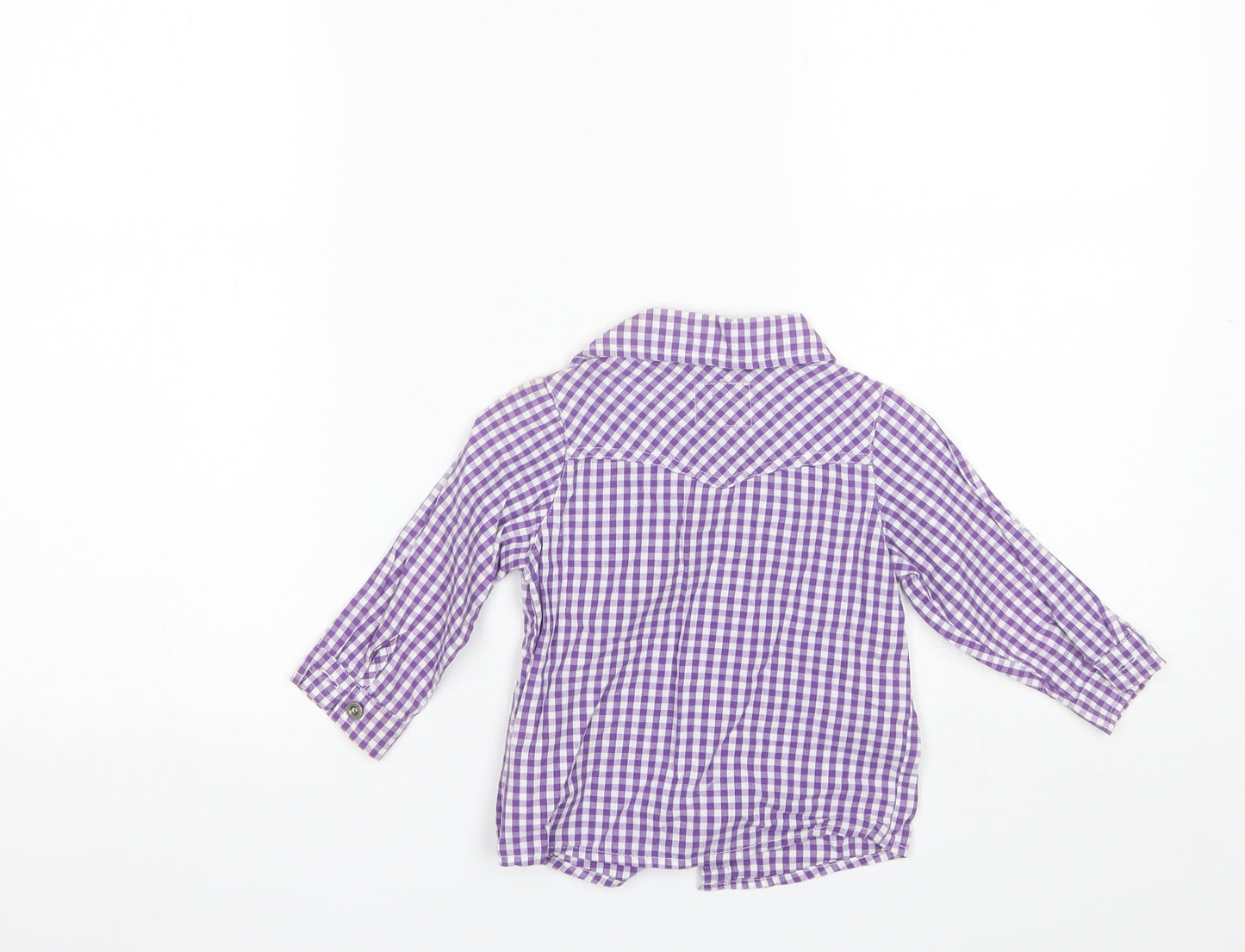 Funk Jeans Baby Purple Plaid Cotton Basic Button-Up Size 12 Months Collared