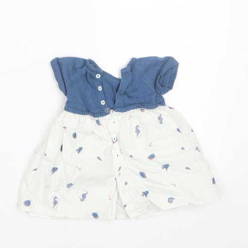 Wedoble Baby Blue  Cotton Shift  Size 0-3 Months  Round Neck