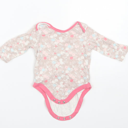 Mini Club Baby Pink Floral Cotton Romper One-Piece Size 6-9 Months