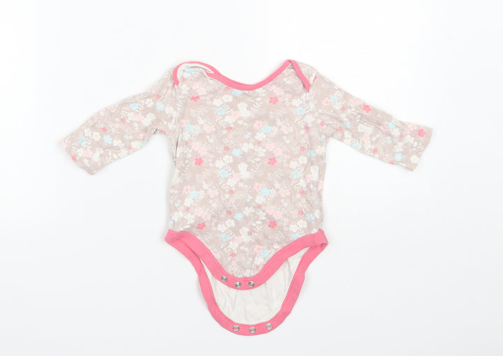 Mini Club Baby Pink Floral Cotton Romper One-Piece Size 6-9 Months