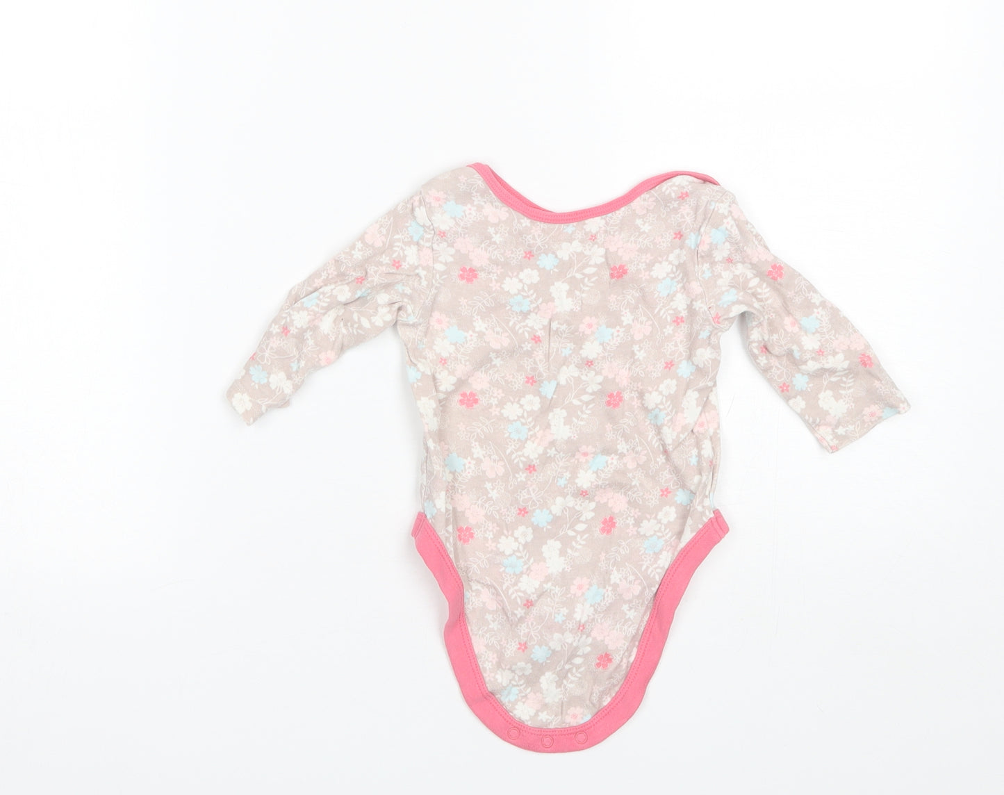 Mini Club Baby Pink Floral Cotton Romper One-Piece Size 6-9 Months