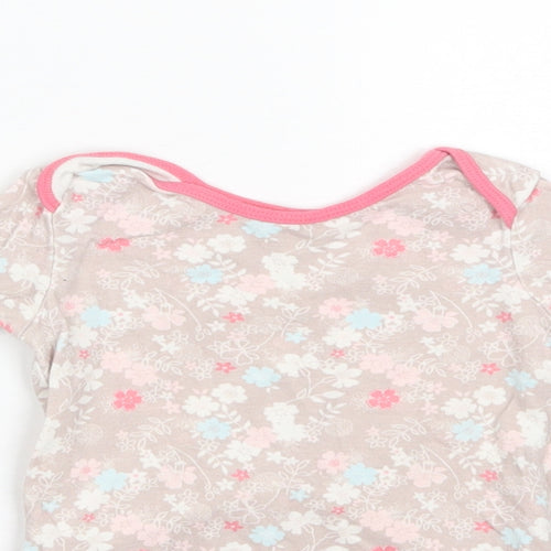 Mini Club Baby Pink Floral Cotton Romper One-Piece Size 6-9 Months