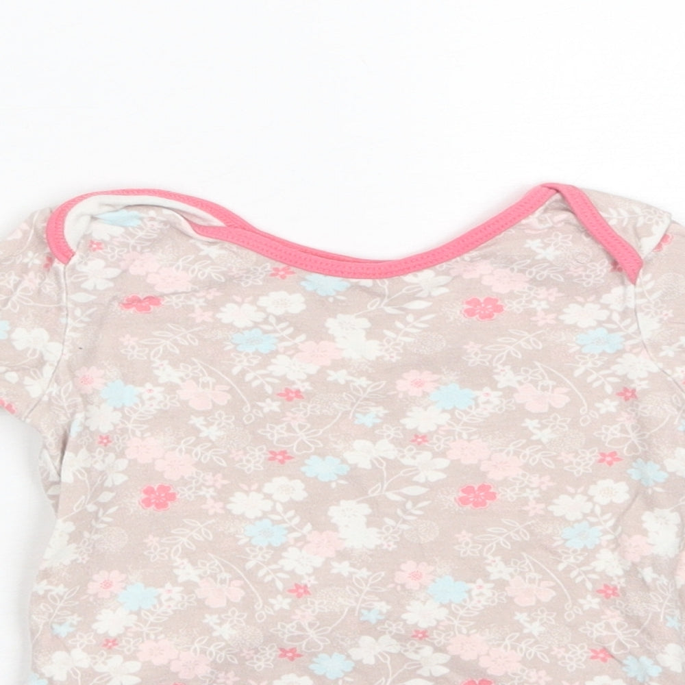 Mini Club Baby Pink Floral Cotton Romper One-Piece Size 6-9 Months