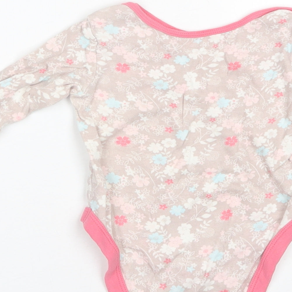 Mini Club Baby Pink Floral Cotton Romper One-Piece Size 6-9 Months