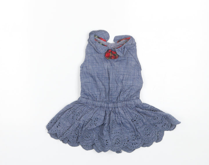 EWM Baby Blue  Cotton Shift  Size 3-6 Months  Round Neck