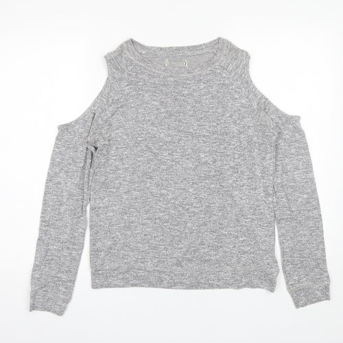 Matalan Womens Grey Round Neck  Viscose Pullover Jumper Size 10