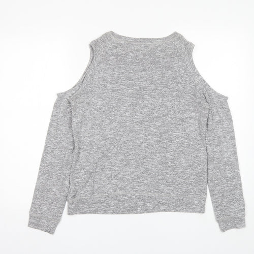 Matalan Womens Grey Round Neck  Viscose Pullover Jumper Size 10