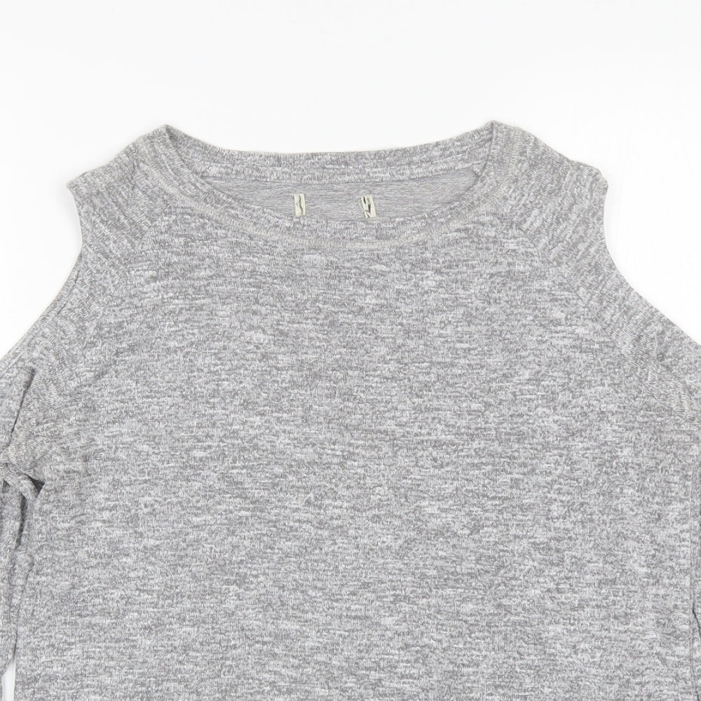 Matalan Womens Grey Round Neck  Viscose Pullover Jumper Size 10