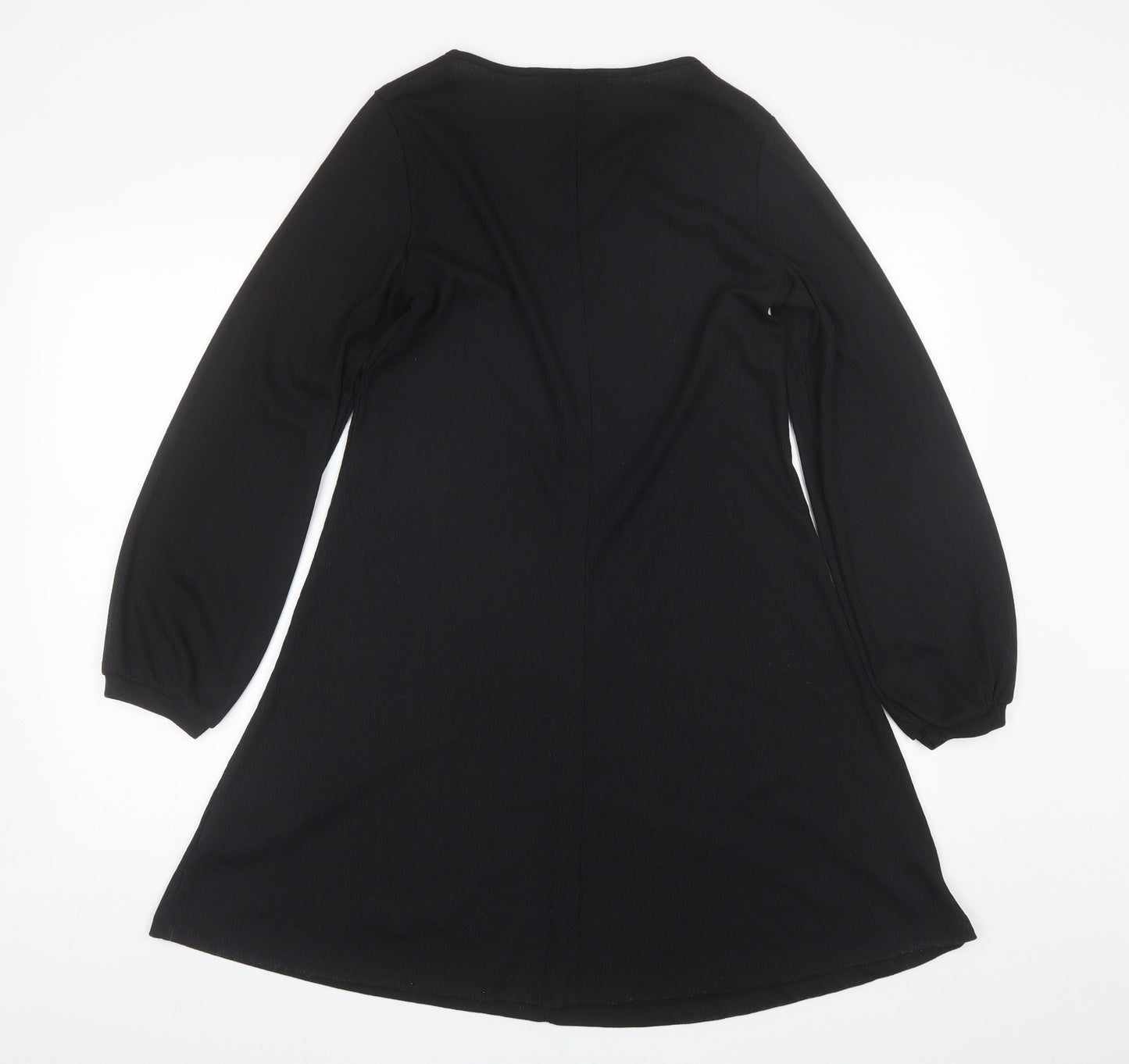 Nutmeg Womens Black  Polyester Shift  Size 10  V-Neck