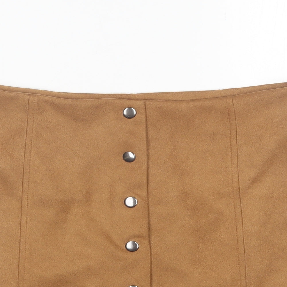 Papaya Womens Brown  Polyester Mini Skirt Size 12