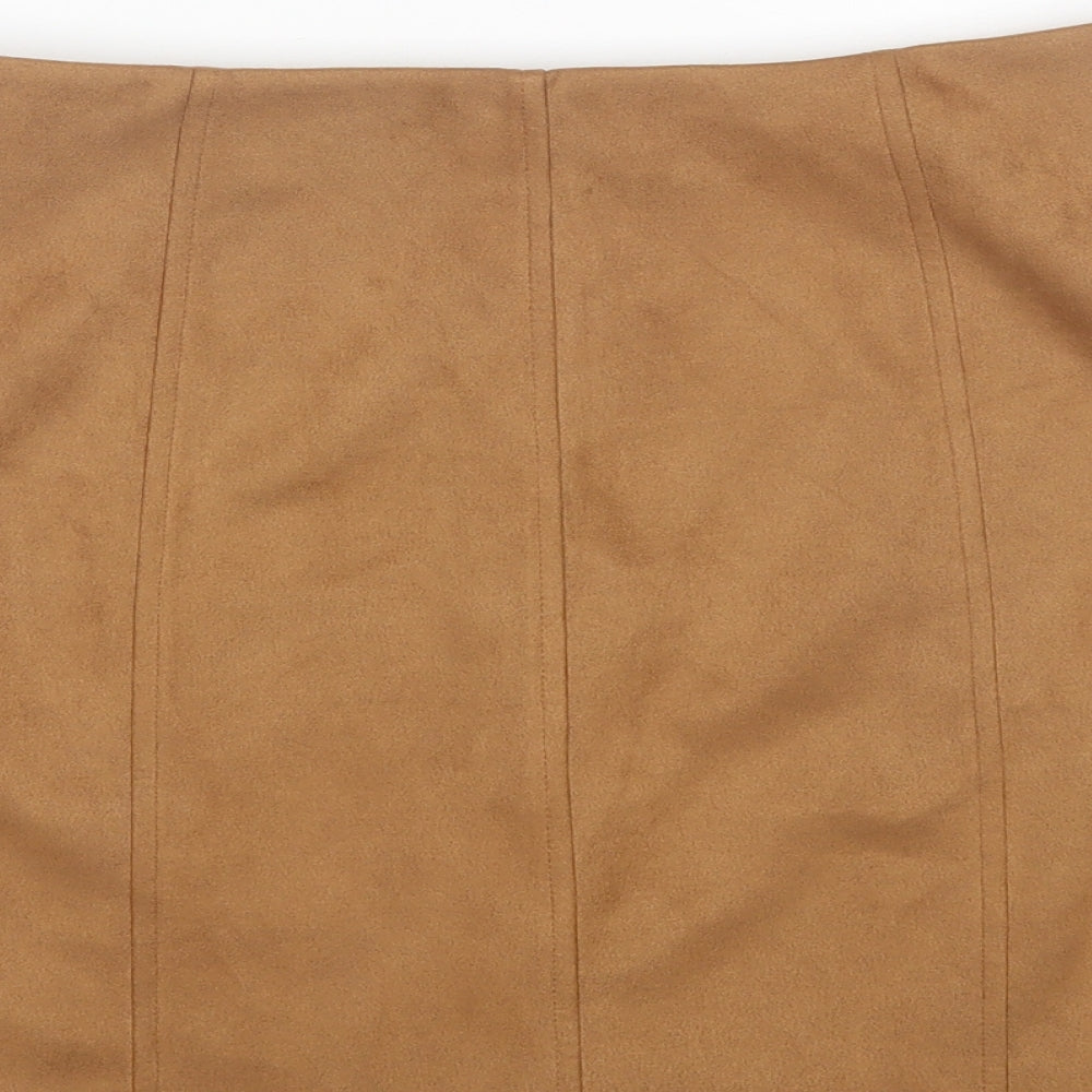 Papaya Womens Brown  Polyester Mini Skirt Size 12