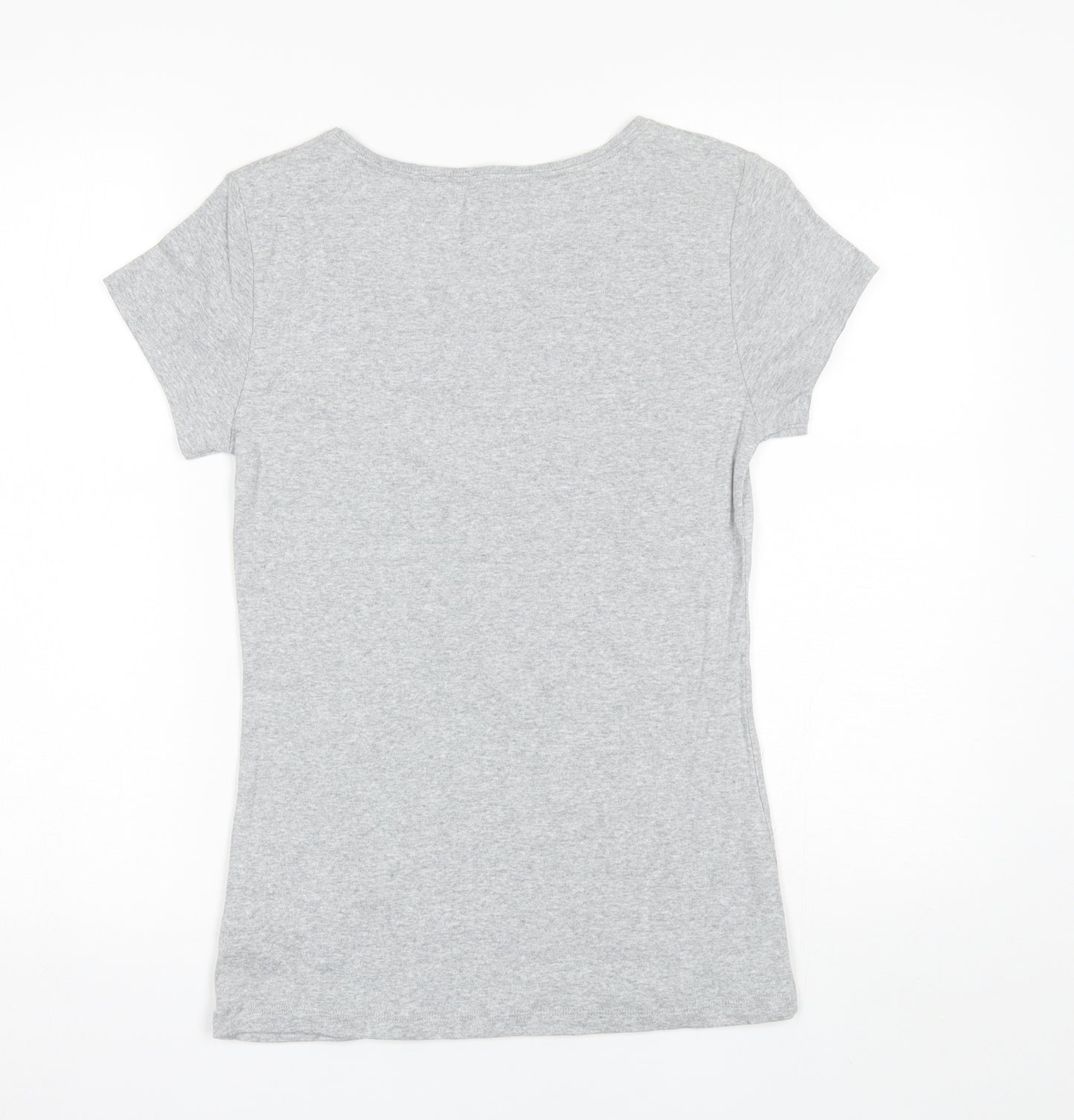 Papaya Womens Grey  Cotton Basic T-Shirt Size 10 Round Neck