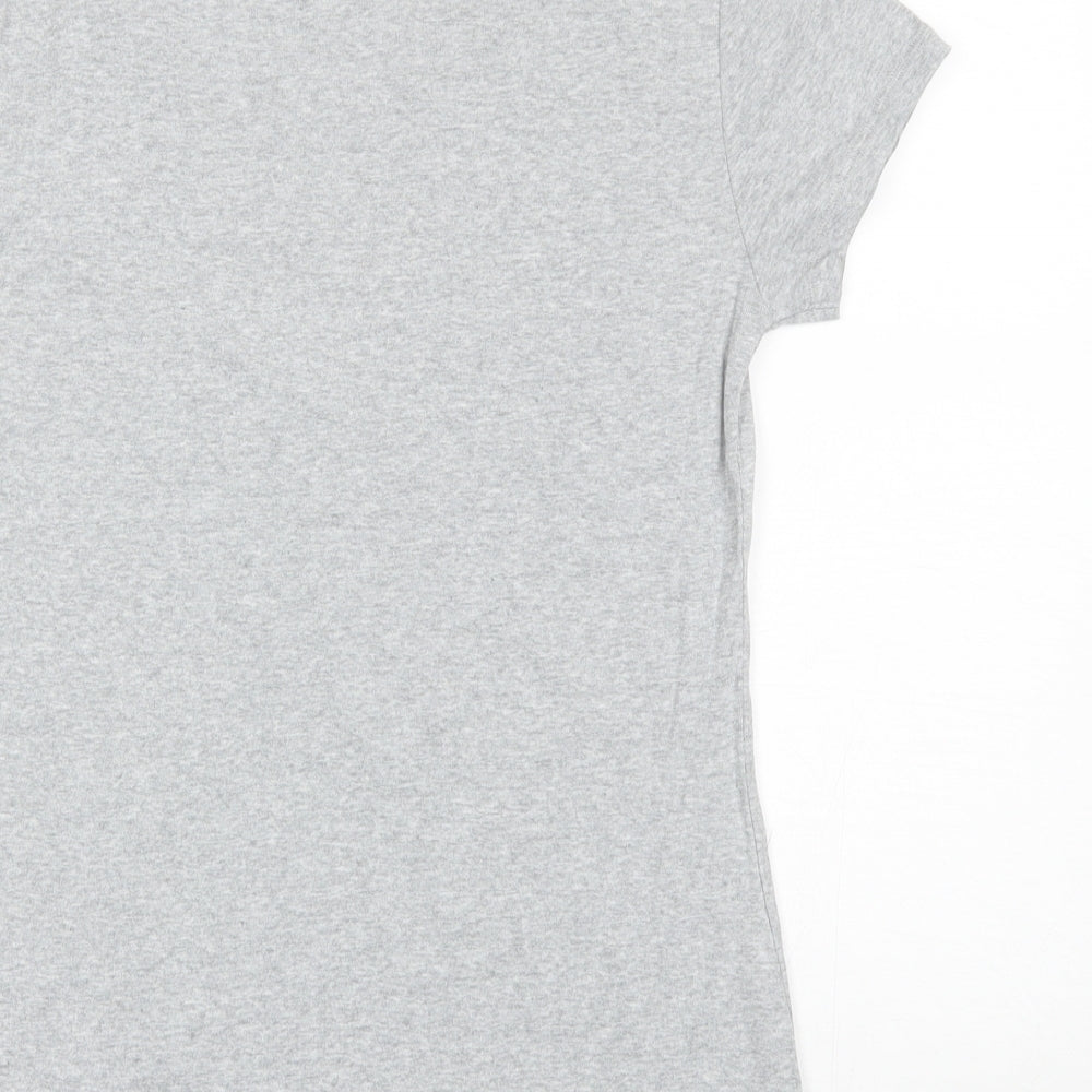 Papaya Womens Grey  Cotton Basic T-Shirt Size 10 Round Neck