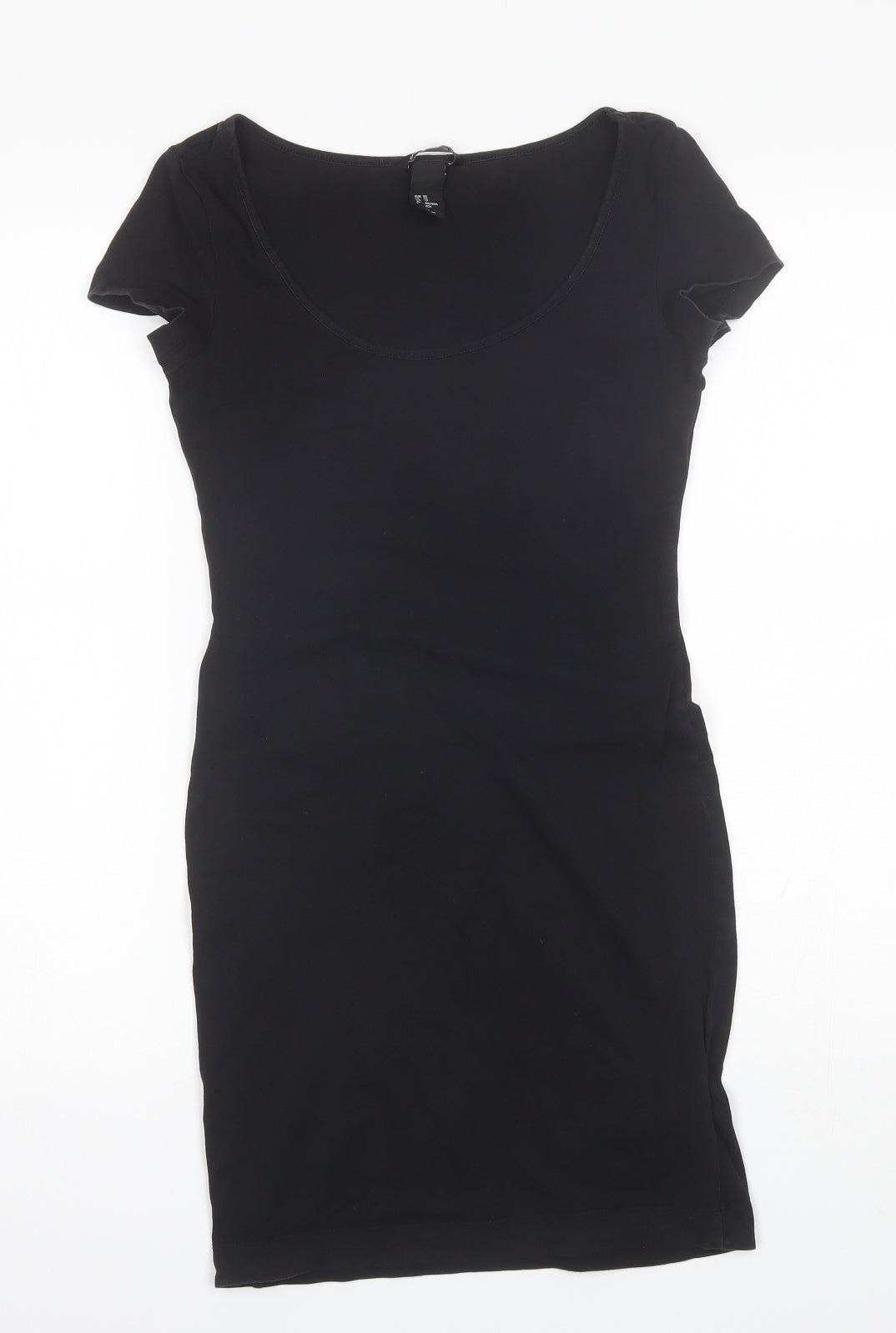 H&M Womens Black  Cotton Shift  Size XS  Round Neck