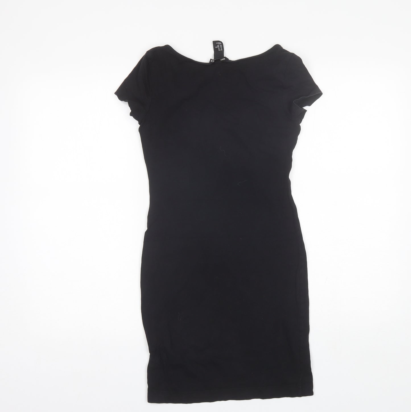 H&M Womens Black  Cotton Shift  Size XS  Round Neck