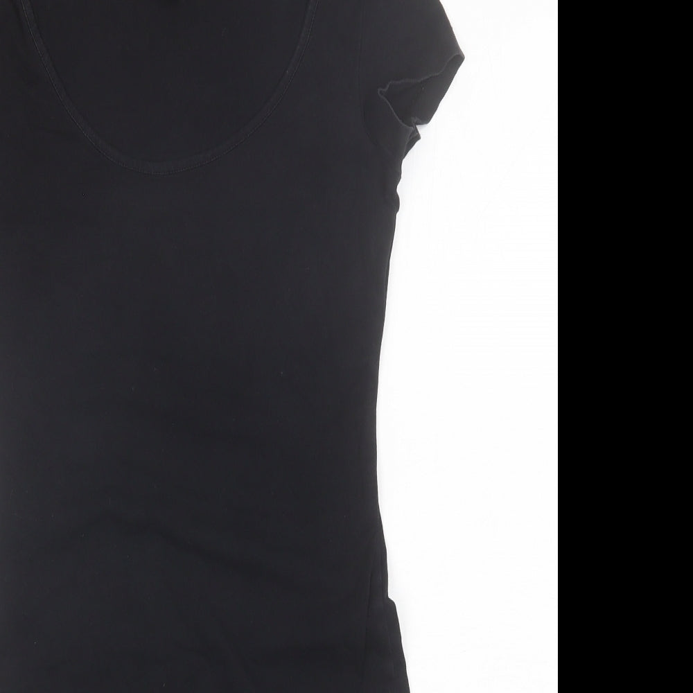 H&M Womens Black  Cotton Shift  Size XS  Round Neck