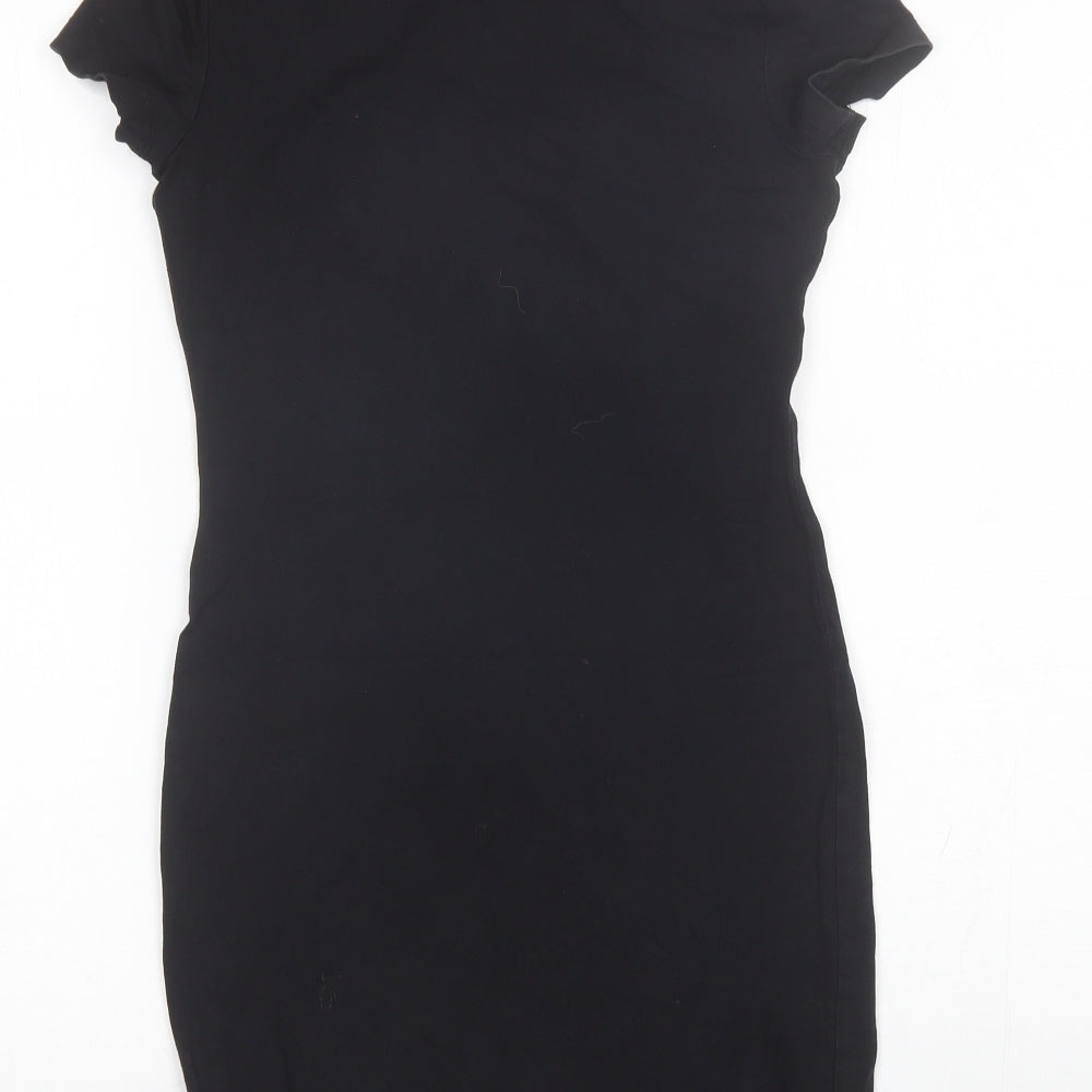 H&M Womens Black  Cotton Shift  Size XS  Round Neck