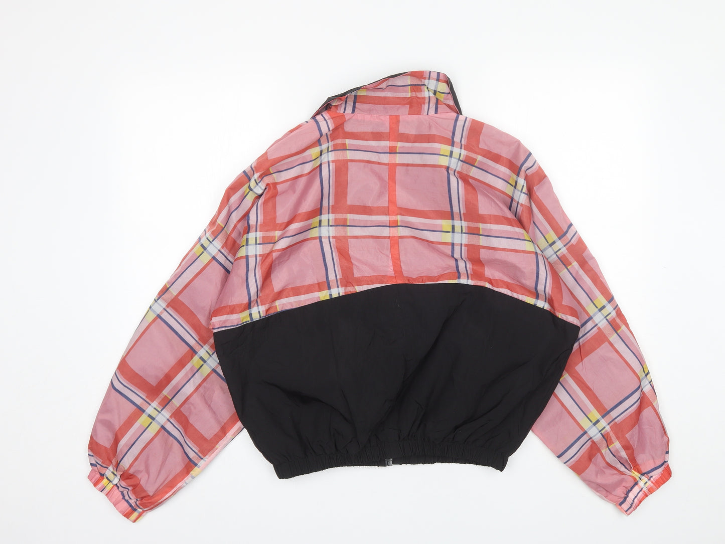 Topshop Womens Pink Plaid  Windbreaker Jacket Size XS