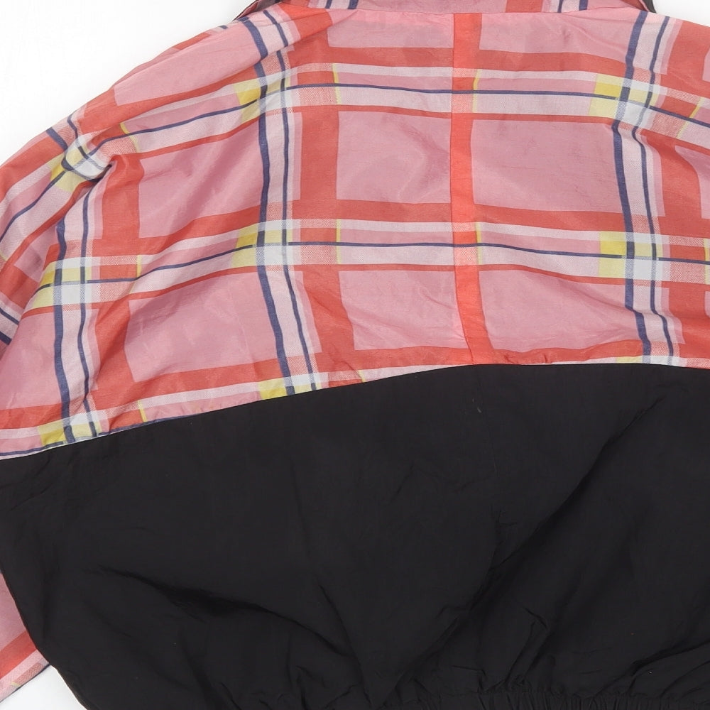 Topshop Womens Pink Plaid  Windbreaker Jacket Size XS