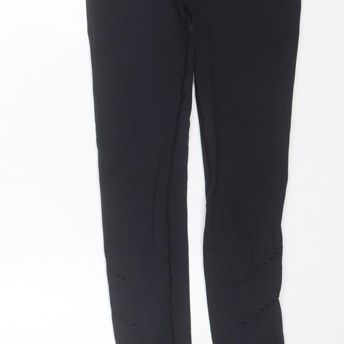 Workout Womens Black  Polyamide Compression Leggings Size 4 L24 in Regular  - size 4-6