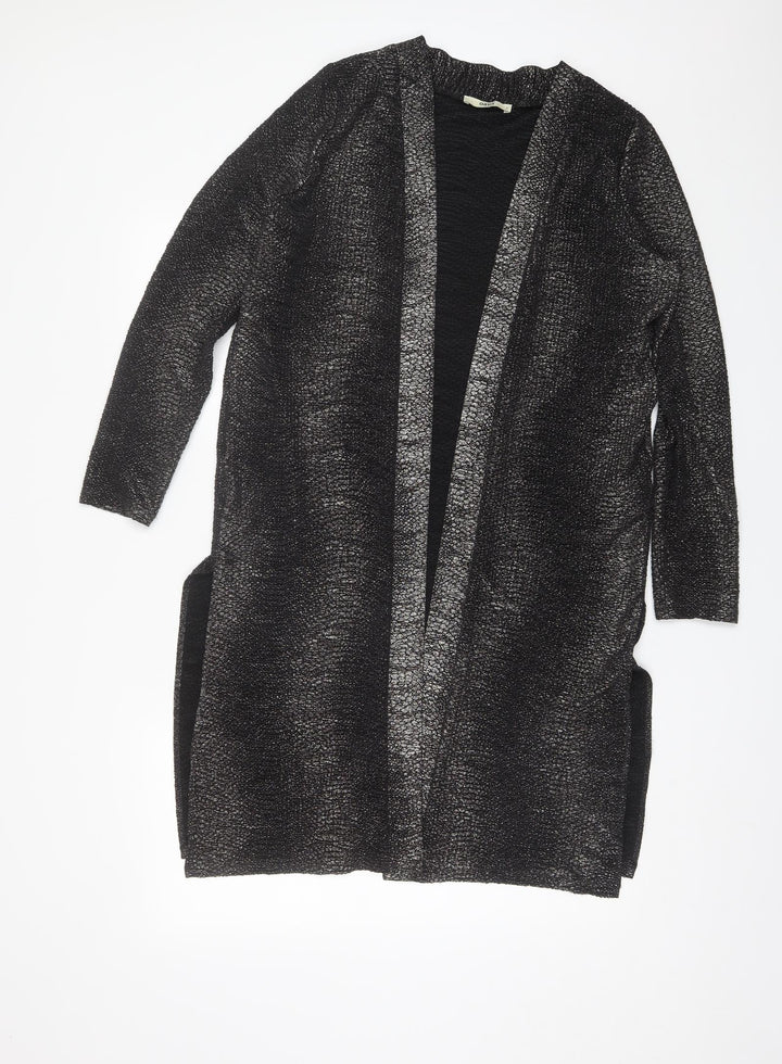 Oasis Womens Black V-Neck  Polyester Shrug Jumper Size S