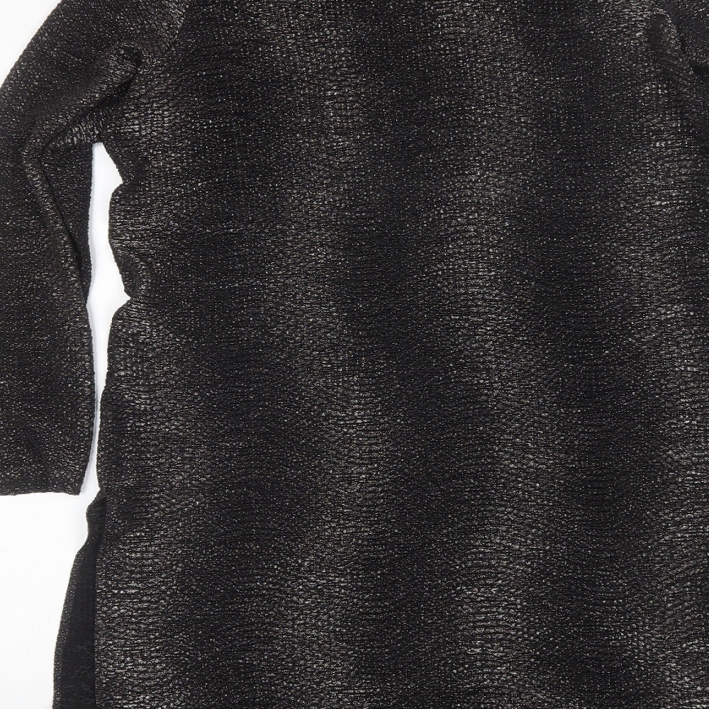 Oasis Womens Black V-Neck  Polyester Shrug Jumper Size S