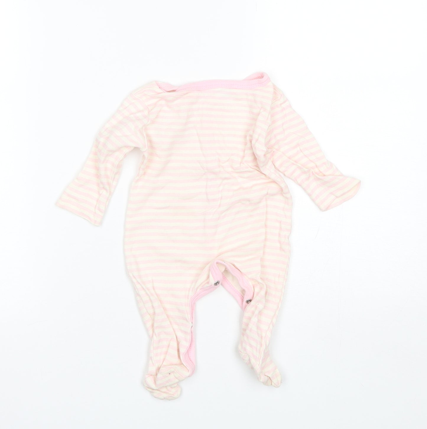 Cutie Pie Baby Pink Striped Cotton Romper One-Piece Size 0-3 Months