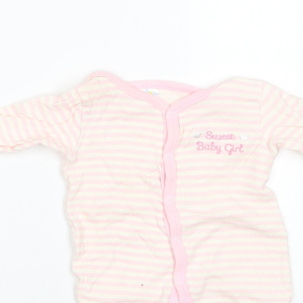 Cutie Pie Baby Pink Striped Cotton Romper One-Piece Size 0-3 Months