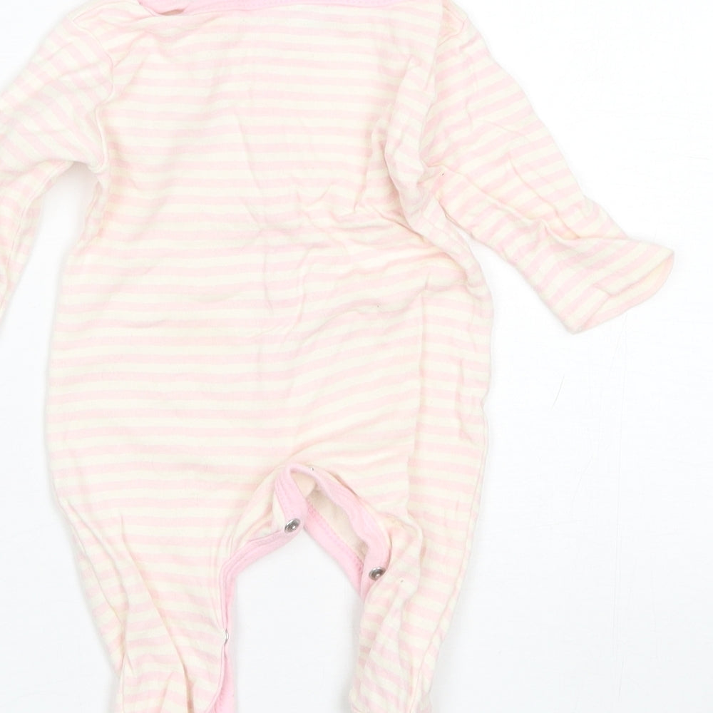 Cutie Pie Baby Pink Striped Cotton Romper One-Piece Size 0-3 Months