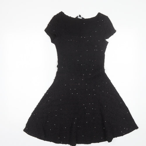 New Look Womens Black  Polyester Shift  Size 8  Round Neck