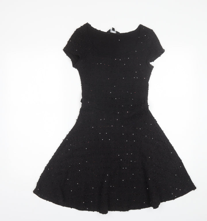 New Look Womens Black  Polyester Shift  Size 8  Round Neck