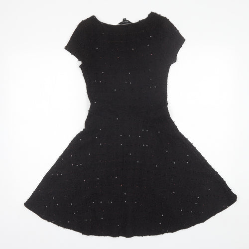New Look Womens Black  Polyester Shift  Size 8  Round Neck