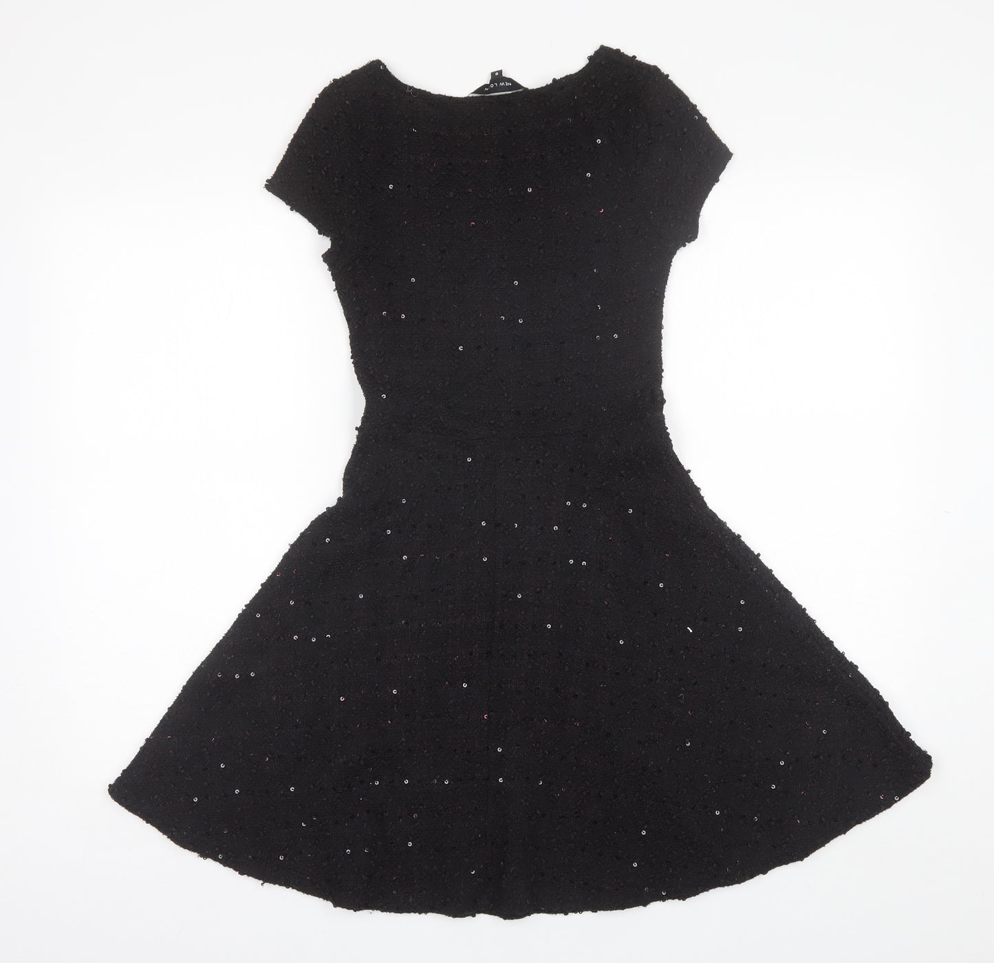New Look Womens Black  Polyester Shift  Size 8  Round Neck