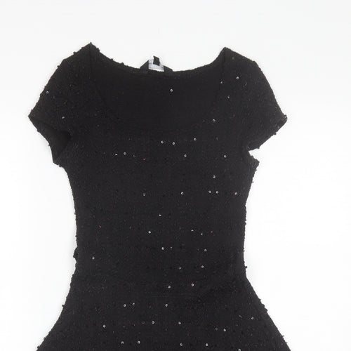 New Look Womens Black  Polyester Shift  Size 8  Round Neck
