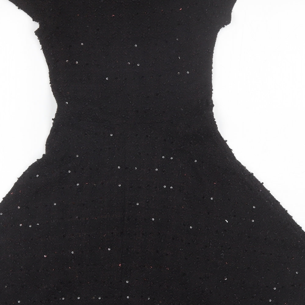 New Look Womens Black  Polyester Shift  Size 8  Round Neck