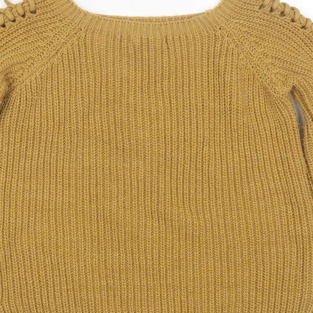 Cameo Rose Womens Brown Round Neck  Acrylic Pullover Jumper Size S