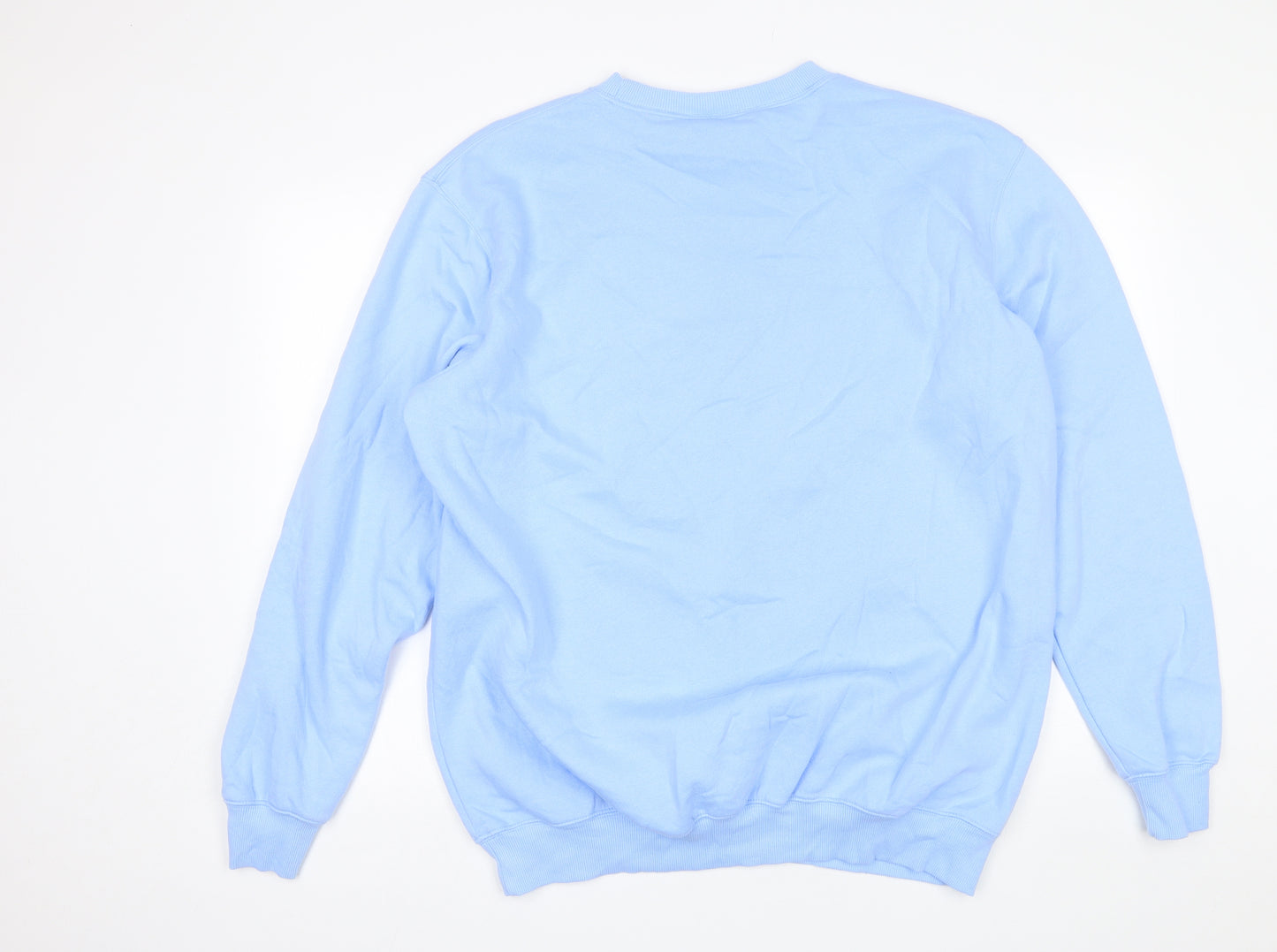 Cotton Traders Mens Blue Round Neck  Cotton Pullover Jumper Size 2XL