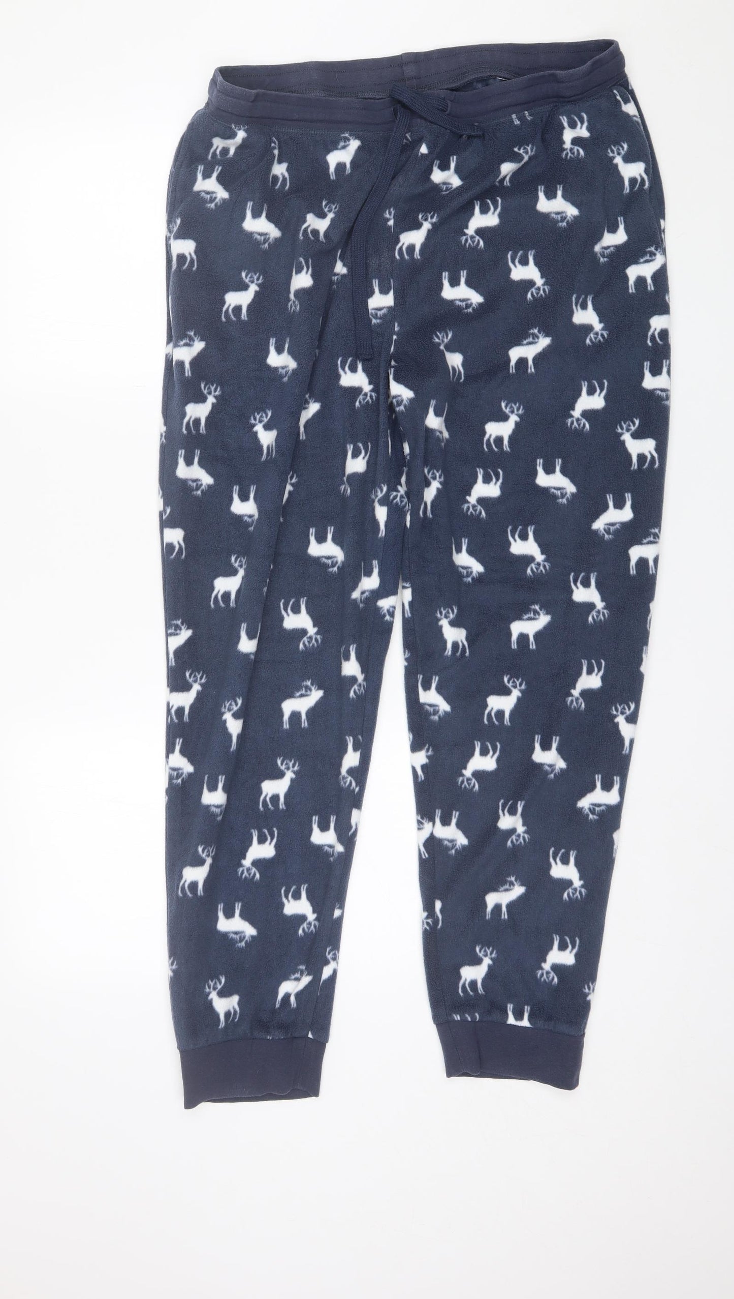 Nutmeg Mens Blue  Polyester  Pyjama Pants Size XL