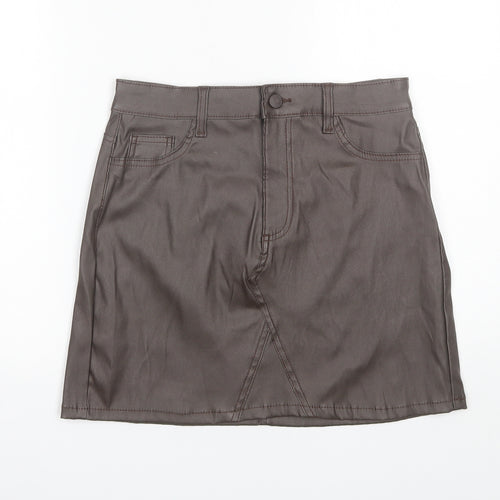 Denim & Co. Womens Brown  Polyester Mini Skirt Size 10
