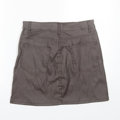 Denim & Co. Womens Brown  Polyester Mini Skirt Size 10