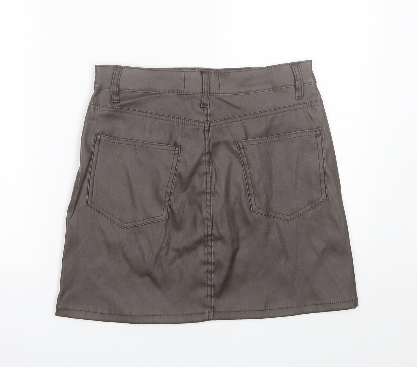 Denim & Co. Womens Brown  Polyester Mini Skirt Size 10